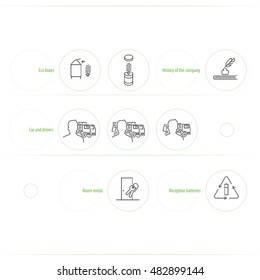 Set of vector icons related to the environment. Eco icons.