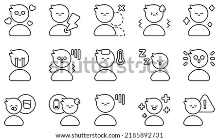 Set of Vector Icons Related to Feeling. Contains such Icons as In Love, In Pain, Lonely, Nervous, Relieved, Sad and more.
