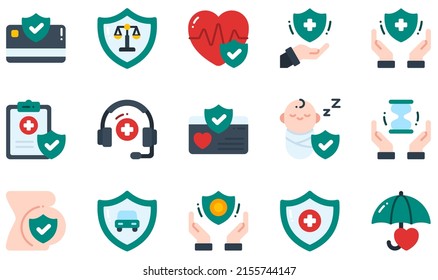 Set Vector Icons Related Health Insurance Stock Vector (Royalty Free ...