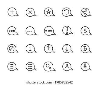 Satz von Vektorsymbolen-bezogenen Meldungen. Web-Symbole für Web und Apps. Unterschreiben Sie Design im Rahmenstil.