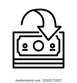 Set of vector icons related to money movement. Vector illustration of profit, loose, earnings and more with editable black outline.