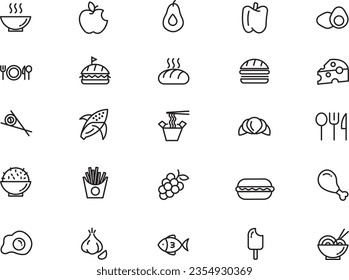 Set of vector icons for restaurants