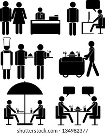 Set of vector icons for restaurants and cafe