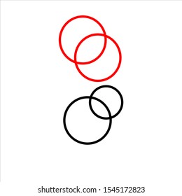 Set of vector icons with rings on a white background