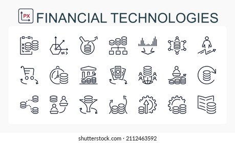 A set of vector icons from the ruler, money and finance. coin. Isolated on a transparent background.