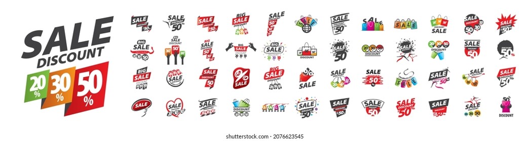 A set of vector icons for sales and discounts