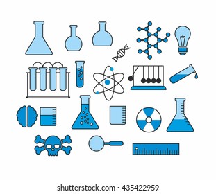 set of vector icons Science and Education