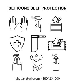 Set Vector Icons Self Protection