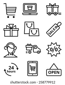 Set of vector icons shopping in the online store/On-line Store icon/Set of vector icons