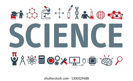 Set vector icons, sign and symbols science. Collection modern infographic logo and pictogram