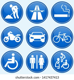 Set vector icons, sign and symbols