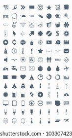 set vector icons, signs, symbols and pictograms. EPS10