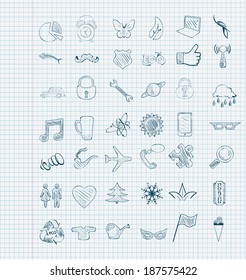 set of vector icons sketch