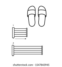 Set of vector icons with slates and clothes dryer