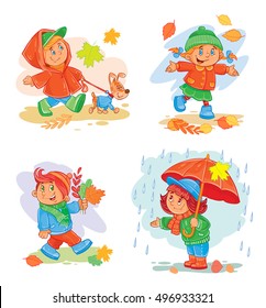 set of vector icons  small children