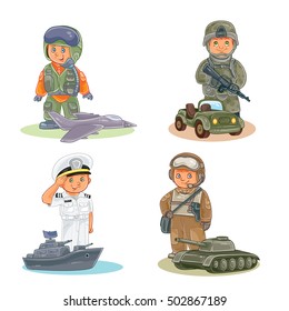 Set Vector Icons Of Small Children Different Professions