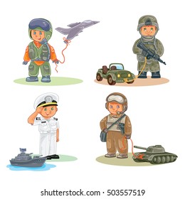 Set Vector Icons Of Small Children Different Professions