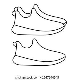 Set of vector icons with sneakers