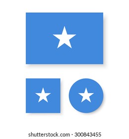 Set of vector icons with Somalia flag