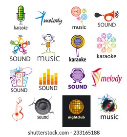 set of vector icons sounds and music  