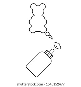 Set of vector icons with speech bubble in the form of a bear and a spray for the nose