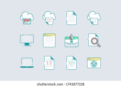 Establecer inicio y negocio de iconos vectores