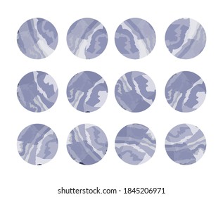 A set of vector icons stylized as watercolors circles