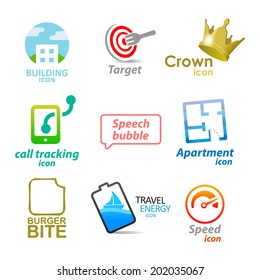 Set of vector icons and symbols 