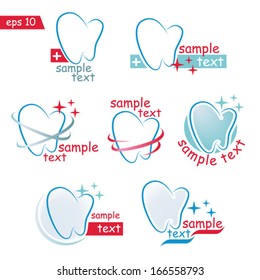 Set of vector icons of a teeth for your design