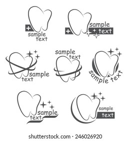 Set of vector icons of a teeth for your design