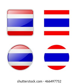 Set of vector icons with Thailand flag