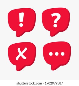 
A set of vector icons that contains the symbols in the dialog: Attention, Question, Stop, SMS.