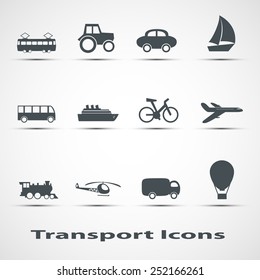 Set of vector icons of transport