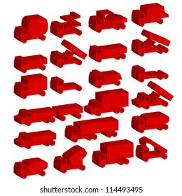 Set of vector icons - transportation symbols. Vector illustration.