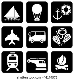  set of vector icons to travel and activities theme