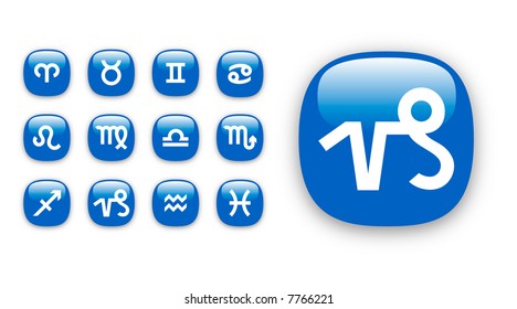 Set of vector icons for twelve astrological zodiac signs