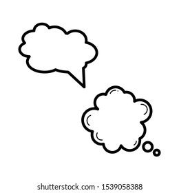 Set of vector icons with two speech bubbles 