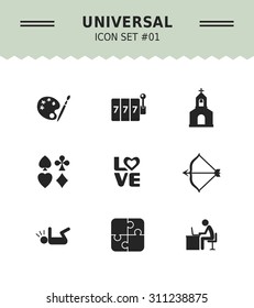 Set of vector icons with various concepts, isolated on white