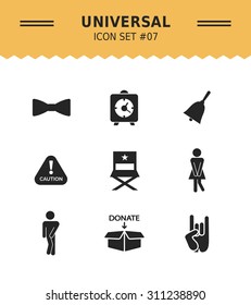 Set of vector icons with various concepts, isolated on white
