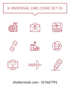 Set of vector icons with various concepts, isolated on white