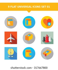 Set of vector icons with various concepts, isolated on white