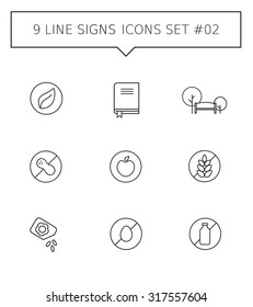 Set of vector icons with various signs concepts, isolated on white
