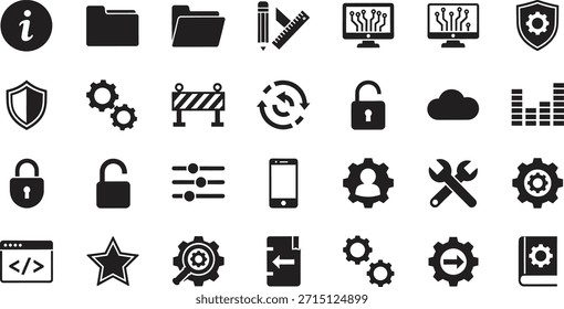 Conjunto de iconos vectoriales para el diseño de Sitios web y la interfaz de App móviles