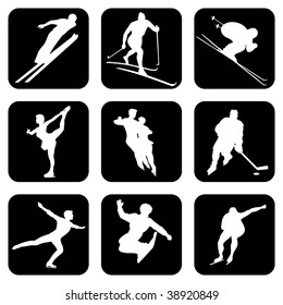 set of vector icons. Winter Sports.