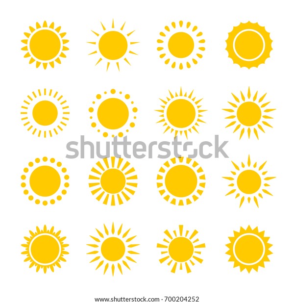 Set Vector Icons Yellow Sun Circles Stock Vector (Royalty Free ...