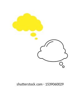 Set of vector icons with yellow and white dialog box