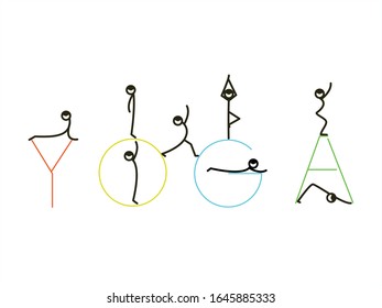 set of vector icons of yoga