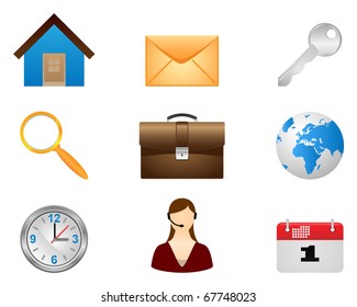 Set vector icons.Signs organized in layers for usability.