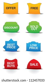 A set of vector illustrate sale labels with different colors