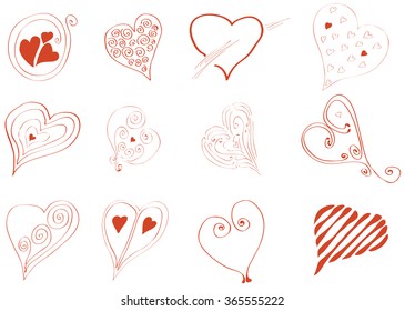 set of vector illustration of abstract hearts/when it comes to love hearts